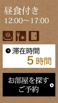 昼食付き12:00～17:00 滞在時間5時間